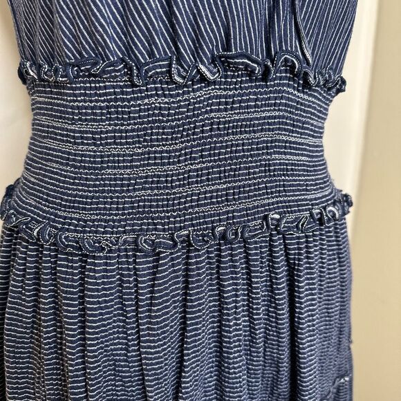 Max Studio Smoked Navy Blue Mini Dress Size M - Picture 5 of 10